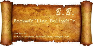Bockmüller Bolivár névjegykártya